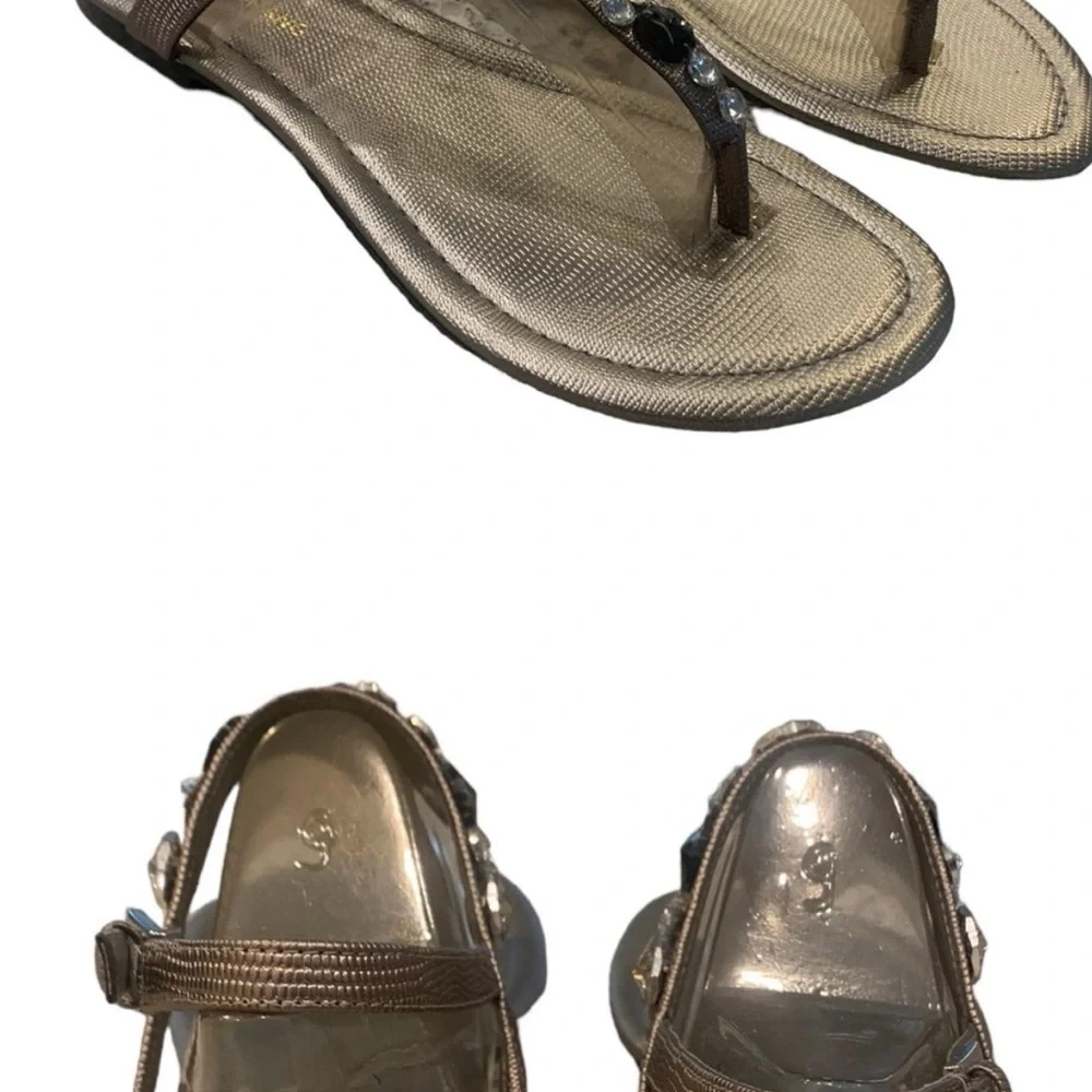 Arturo Chiang Metallic Beaded Sandals Size 9 - Picture 3 of 4